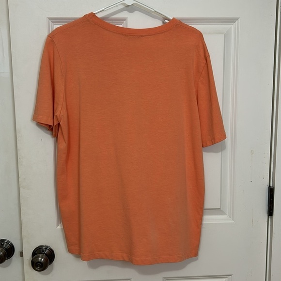 Zara Love Simple Things crewneck T-shirt size large orange cotton short sleeve - Picture 4 of 4